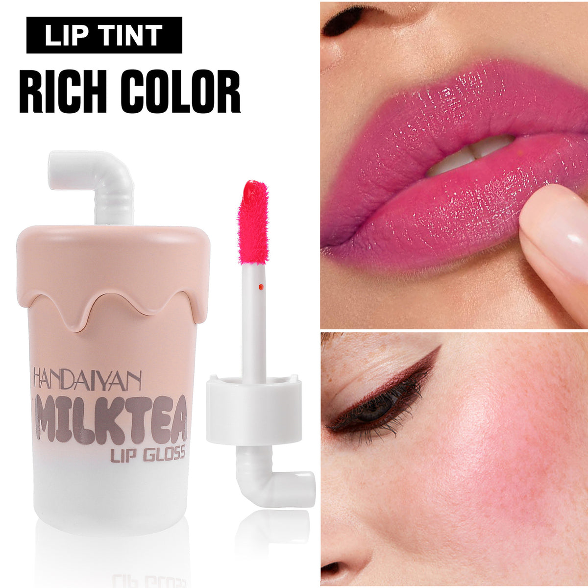 Lip & Cheek Tint - Liquid Lipstick Waterproof Long Lasting Lip Gloss