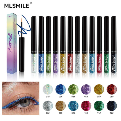 Glitter Liquid Eyeliner Pen - Metallic Shine Waterproof Smudge-Proof, Vibrant