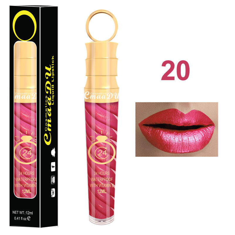 20 Colors 12ML Chili Lip Gloss - Matte/Shimmer, Waterproof, Twist Design