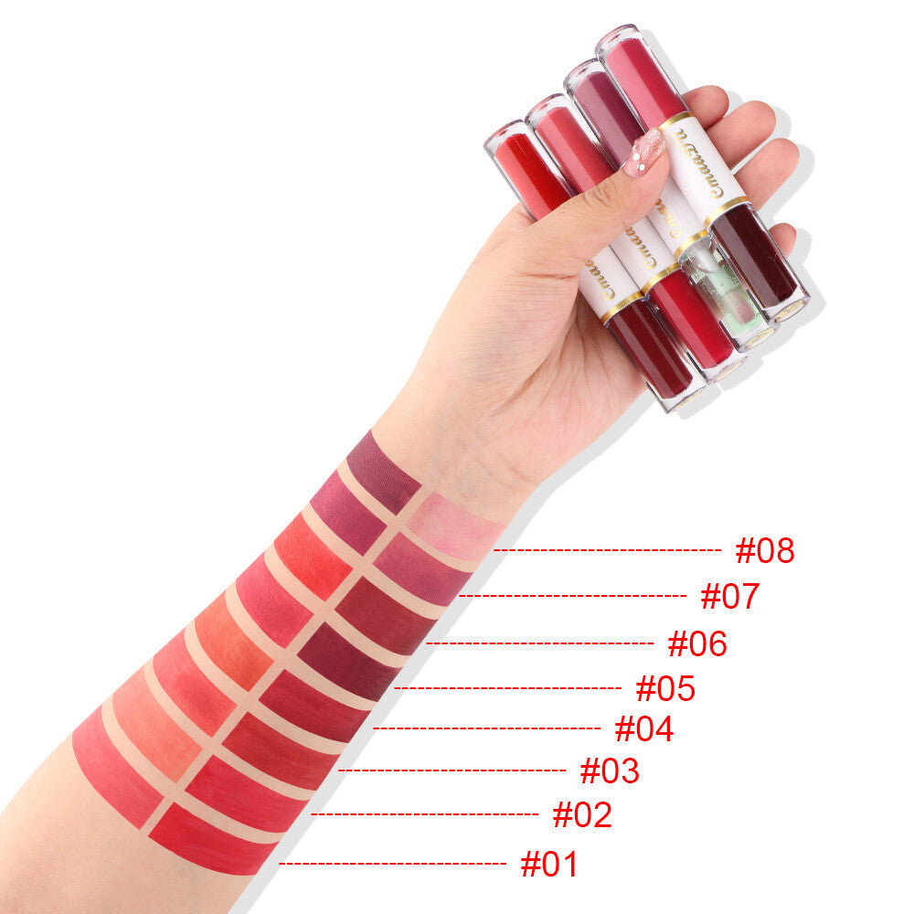 2-in-1 Double Ended Matte Lip Gloss Lipstick - Long Lasting, Waterproof