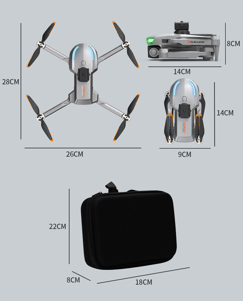 Camera Drones 4K HD Three Camera GPS Aerial Photography Foldable with 3 Battery
