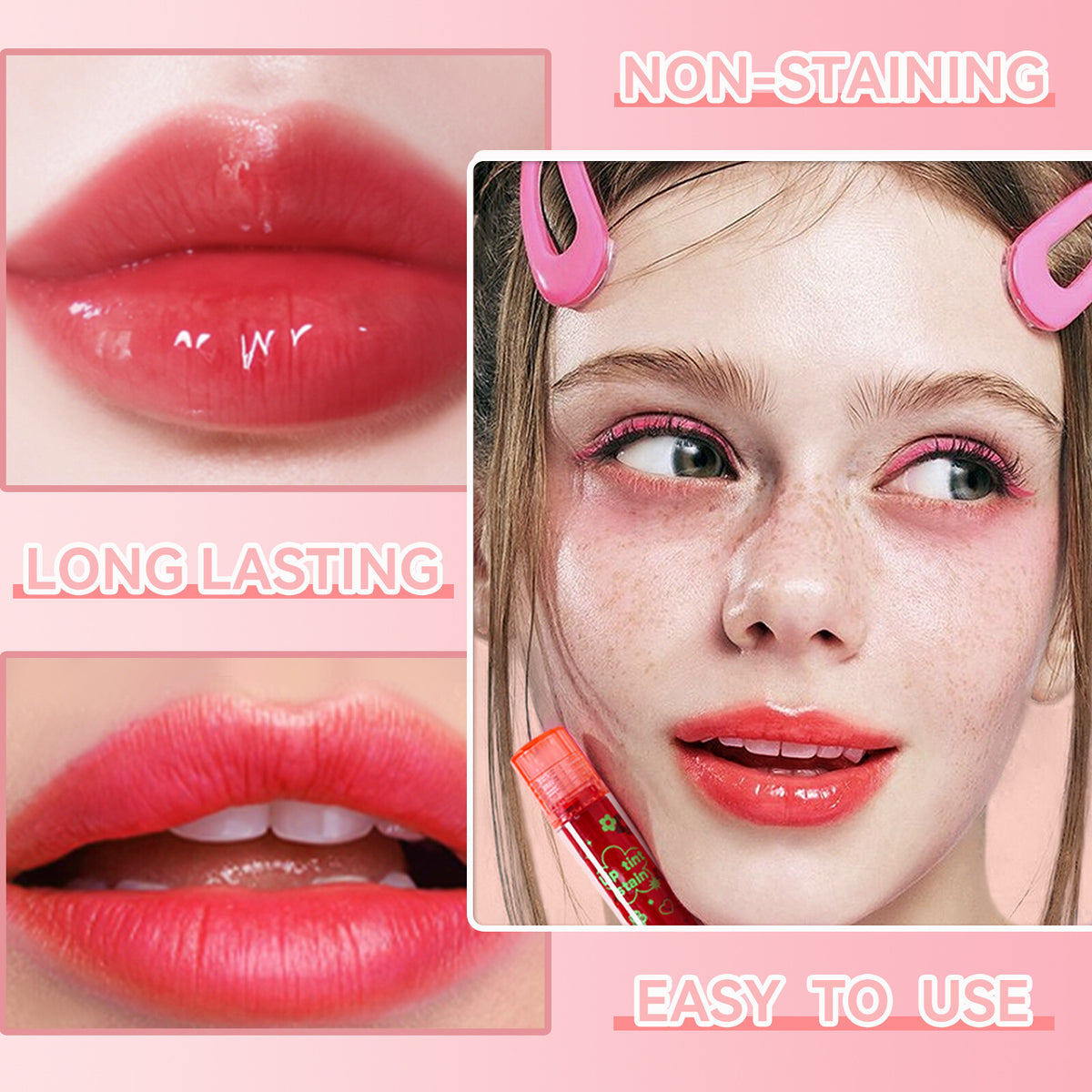 3pcs Lip Plumper Oil Lip Gloss Set Mirror Like Lip Glaze Pouty Transparent