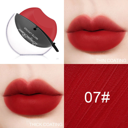 Lip-Shaped Matte Velvet Lipstick - Long Lasting Red (Easy Apply) Waterproof