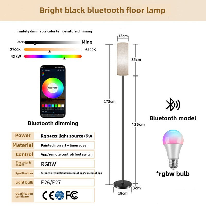 LED Floor Lamp High-end Bedroom Bedside Table Lamp RGB Bluetooth Dimming
