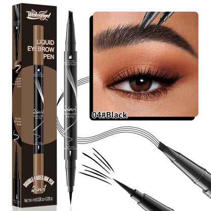 4 Forked Tip Eyebrow Liner Eyes Makeup for Women Waterproof No Fading