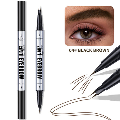 3D Dual-Ended Eyebrow Liner & Eyeliner Waterproof No Fading Long Lasting