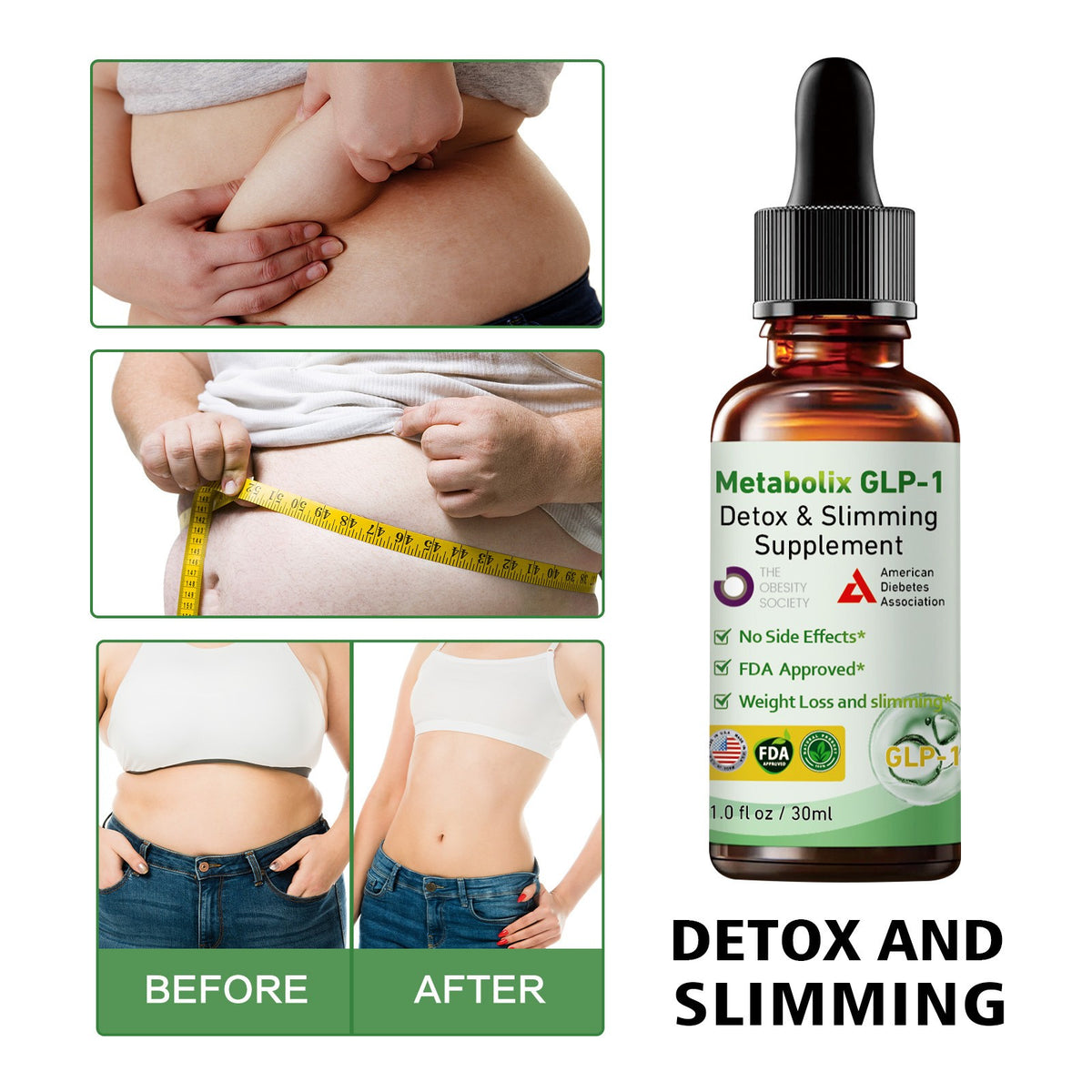 2PACK Natural Body Toning Drops - Herbal Supplement for Slimming & Firm Skin