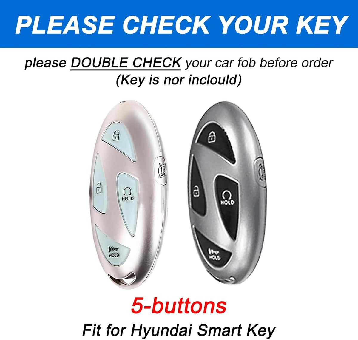 Key Fob Cover for Hyundai with Keychain Soft TPU Key Case Shell for Hyundai Key