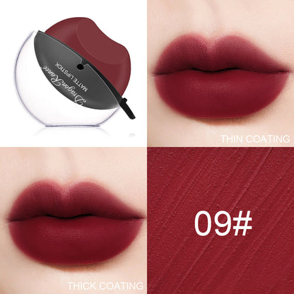 Lip-Shaped Matte Velvet Lipstick - Long Lasting Red (Easy Apply) Waterproof
