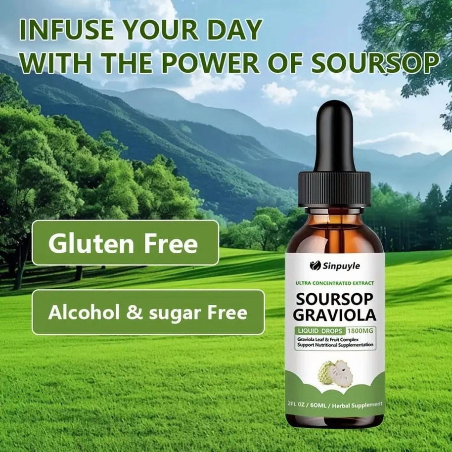 Sinpuyle Soursop Graviola Ultra Concentrated Liquid Drops (1800MG)–2FL OZ (60ML)