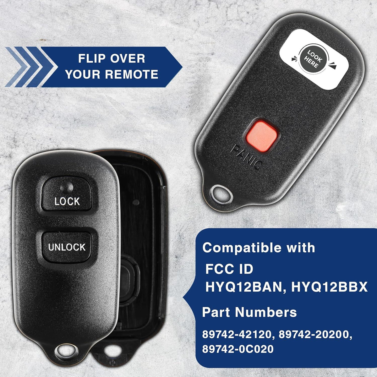 Keyless Option Key Fob Cover Case Replacement for Toyota 3-Button Remote Shell