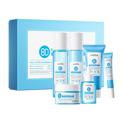 Hyaluronic Acid Anti-Wrinkle Skincare Set 6pcs Hydrating Repair Lotion Cleanser