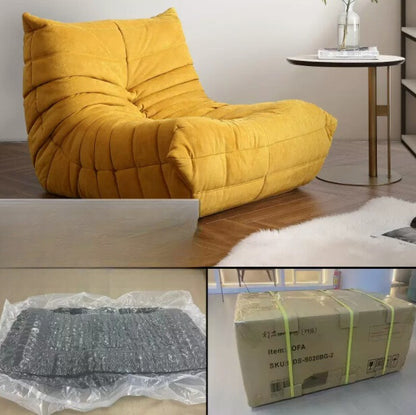 Modern Fabric Lounge Chair Foldable Sofa Bed Space Saving Accent Sofa