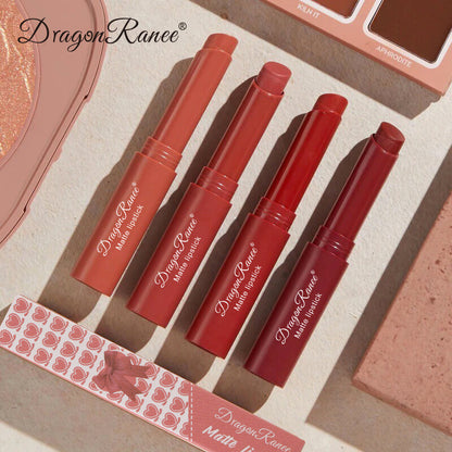 Matte Velvet Lipstick & Lip Liner - Nude & Red Waterproof Long lasting