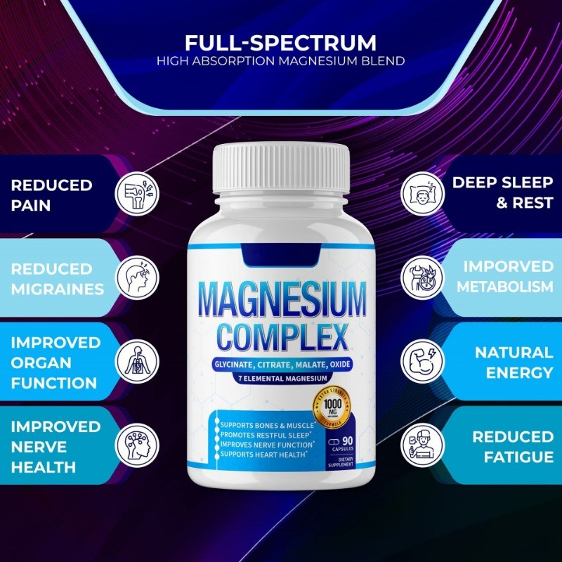 Magnesium Glycinate Capsules Stress Relief and Muscle Support Complex