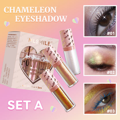 Chameleon Liquid Eyeshadow - Shimmer Metallic Shift, Iridescent Glitter Makeup