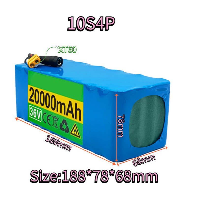 36V 20Ah 10S4P High-Power Li-ion Battery Pack for E-Bike Motorcycle