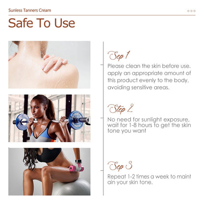 Peach & Watermelon Self-Tanning Lotion - Sunless Bronzer, Hydrating Dark Tan