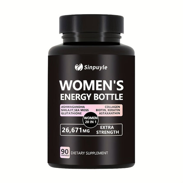 Sinpuyle Women's Extra Strength Energy&Wellness Supplement-1 Bottle 90 Capsules