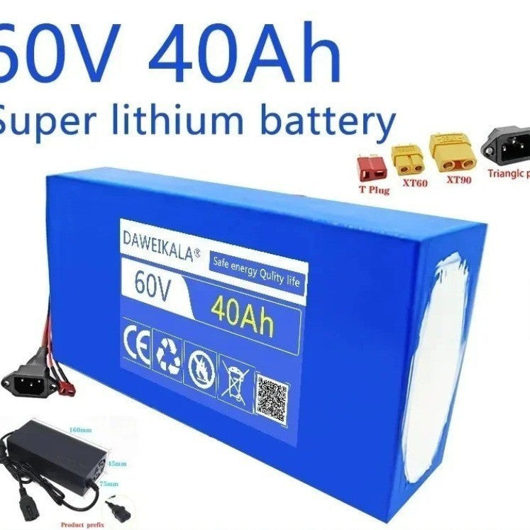 60V 40Ah Li-ion Battery Pack 16S8P for Electric Scooter E-Bike with BMS