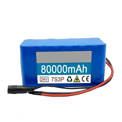 24V 80Ah 7S3P  Rechargeable Li-ion Battery Pack with BMS for E-Bike Scooter