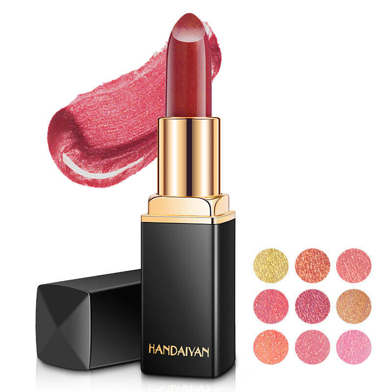 Color Changing Lipstick - Metallic Pearl Shimmer, Mood Lip Gloss Shiny Rose Gold
