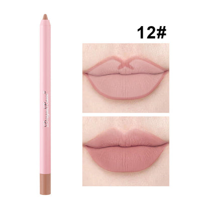 Waterproof Lip Liner & Plump Lipstick Matte Rosewood Duo Long Lasting Lip Pencil