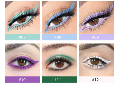 12-Color Matte Eyeliner Gift Set · Quick-Dry & Long-Lasting Smudge-Proof Formula