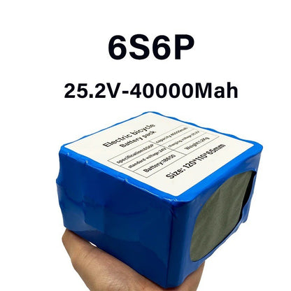 24V 40Ah Li-ion Battery Pack 6S6P w/BMS, for Electric Bicycle E-bike Scooter