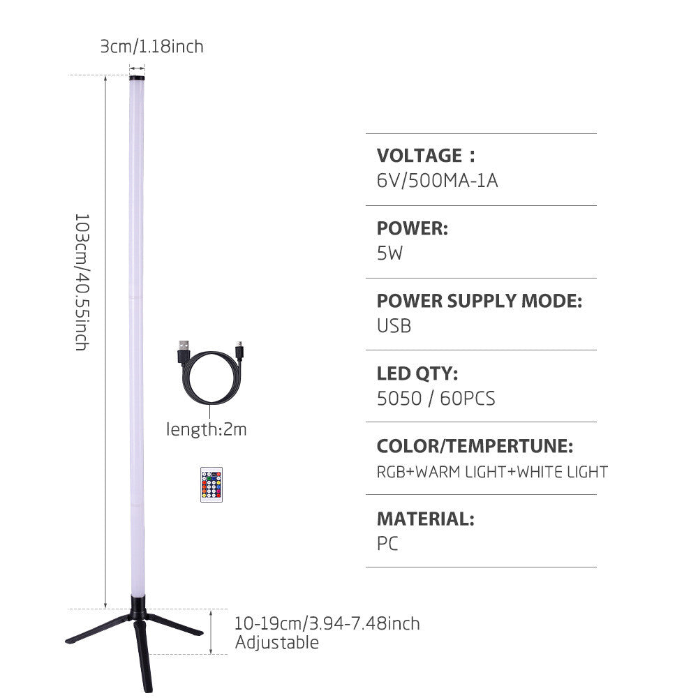 RGB intelligent atmosphere floor lamp bedroom live broadcast LED corner lamp