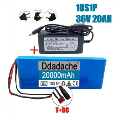 10S1P 36V 20Ah Li-ion Battery Pack Rechargeable High Power for Electric Scooter