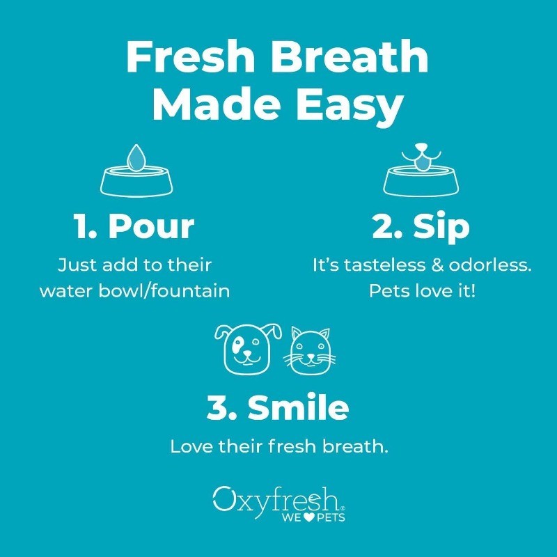 Pet Dental Water Additive Fights Bad Breath, Tartar & Plaque, Vet Recommended