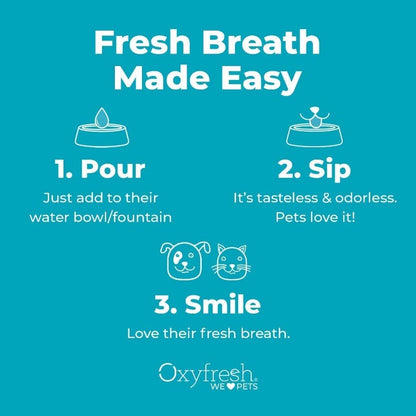 Pet Dental Water Additive Fights Bad Breath, Tartar & Plaque, Vet Recommended