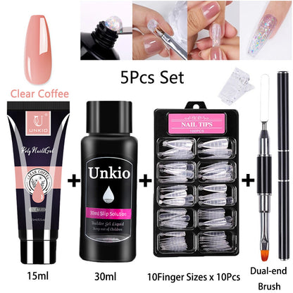 15ml Extension Gel Nail Polish Semi Permanent UV Hard Gel Nails Finger Prolong