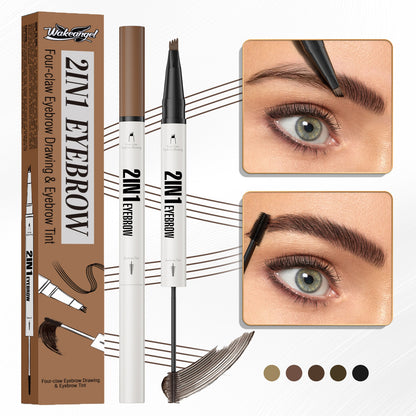 Fork Tip Liquid Eyebrow Liner - Waterproof, Sweatproof, Natural Hair Strokes