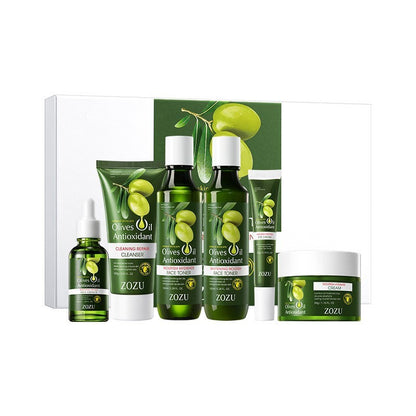 Olive Anti-Aging Korean Skincare Set 6pc Hydrating Facial Care Toner Cleanser