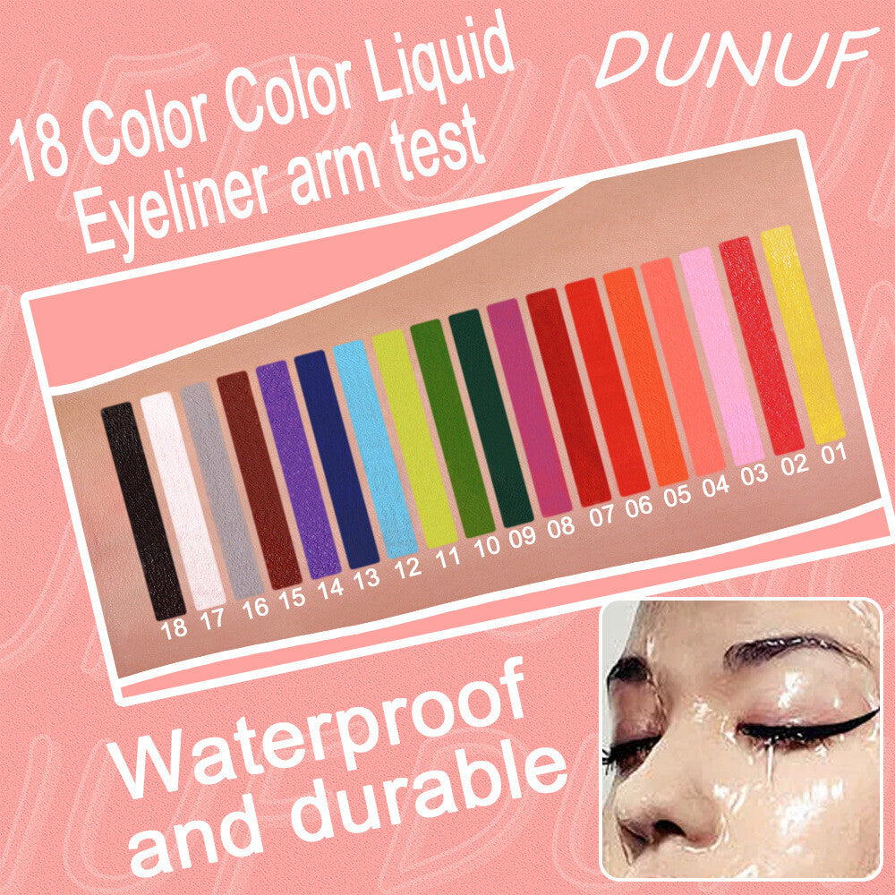 8Color Waterproof Liquid Eyeliner Vibrant Longwear Smudge-Proof Makeup for Women
