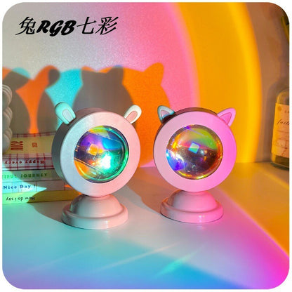 Live Projection Lamp Sunset Rainbow RGB Sunset Atmosphere Mini Floor Lamp