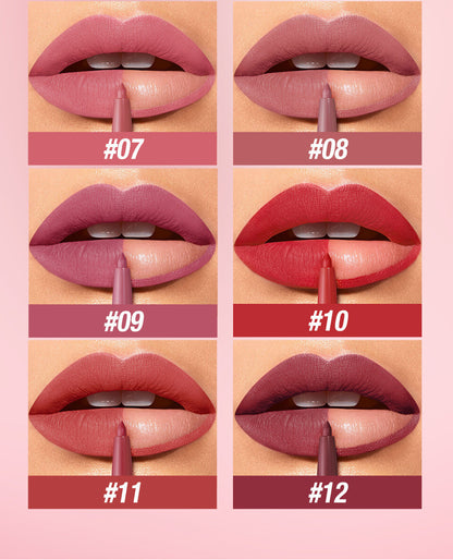 12 Colors Matte Lip Liner Pencil Set for Women Waterproof Long Lasting Lip Pen