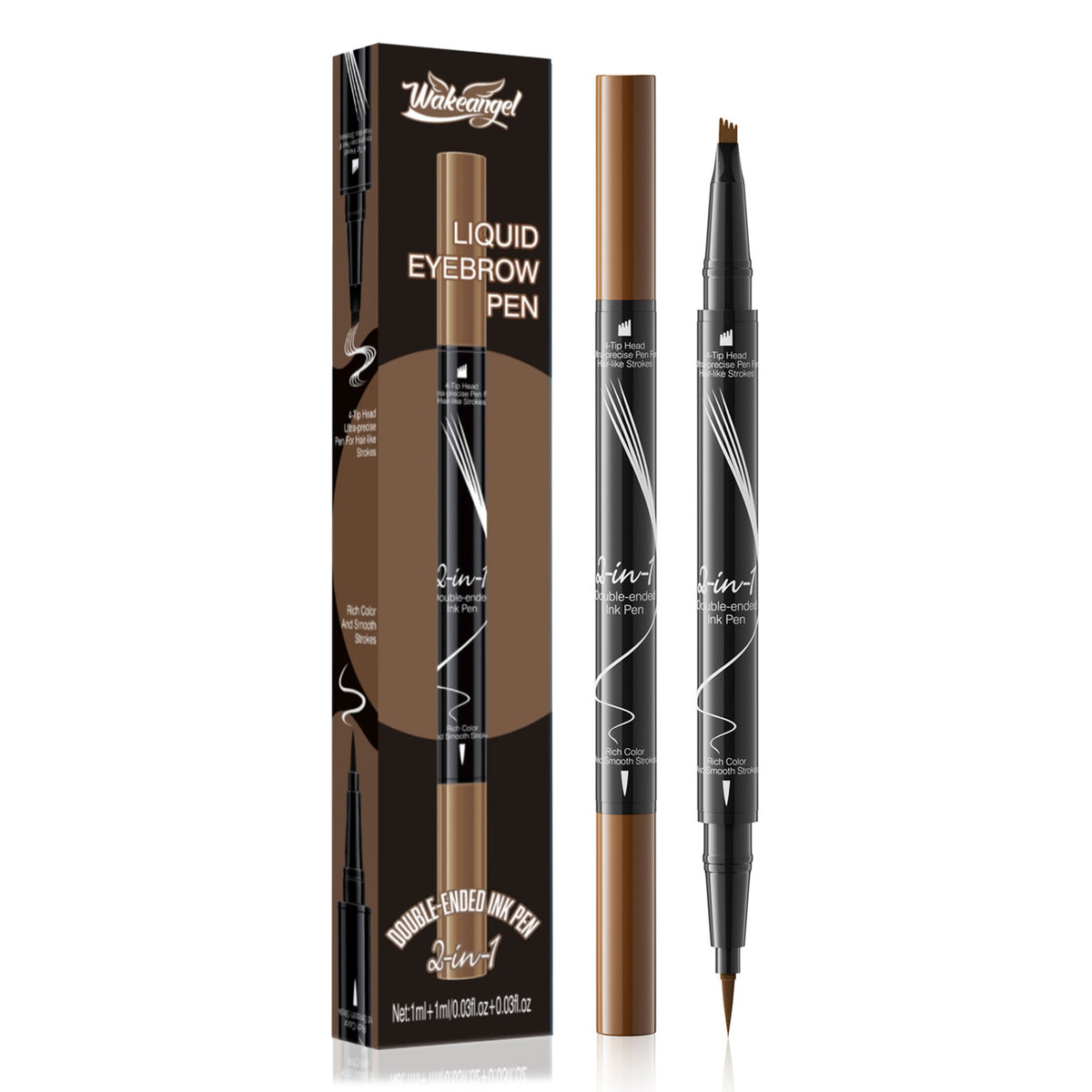 4 Forked Tip Eyebrow Liner Eyes Makeup for Women Waterproof No Fading