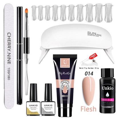 Poly Nail Gel Set with LED Lamp full Manicure Set Building for Nail Art Tool Kit