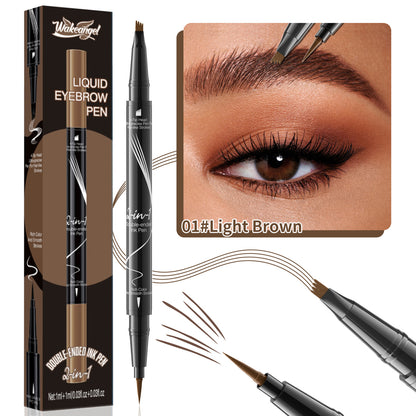 4 Forked Tip Eyebrow Liner Eyes Makeup for Women Waterproof No Fading