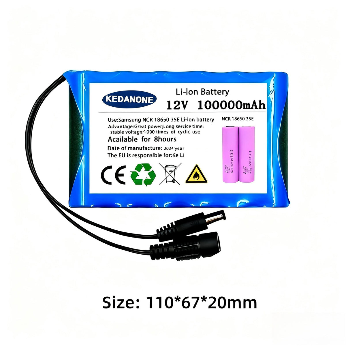 12V 10Ah 3S2P Li-ion Battery for Wireless CCTV Solar Backup Power System