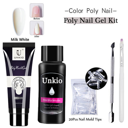 Acrylic Extension Poly Nail Gel Kit Quick Building Complete Tools Brush Form Set