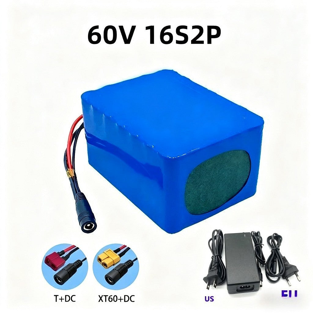 60V 30Ah 16S2P Li-ion Battery 500W with BMS for Electric Scooter