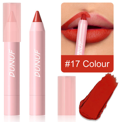18-Color Matte Lip Pencil Gloss - Waterproof Long Lasting Smudge Proof Non-Stick