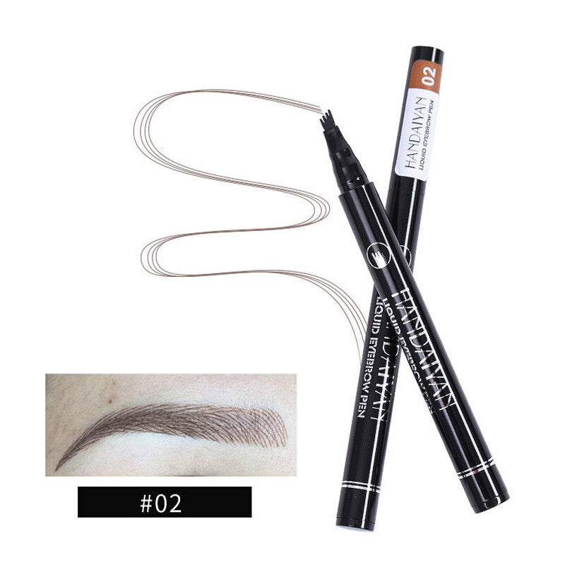 4-Prong Liquid Brow Pen - Ultra-Fine Tip,Eyebrow Liner, Waterproof Long Lasting