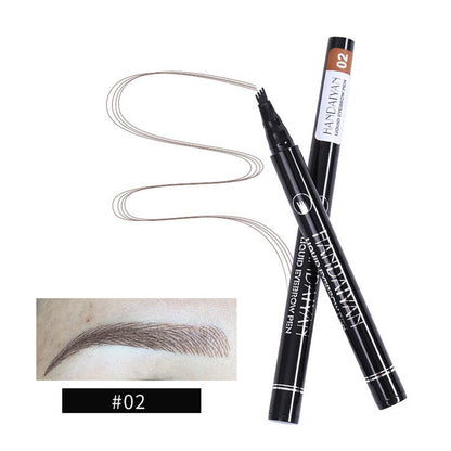 4-Prong Liquid Brow Pen - Ultra-Fine Tip,Eyebrow Liner, Waterproof Long Lasting