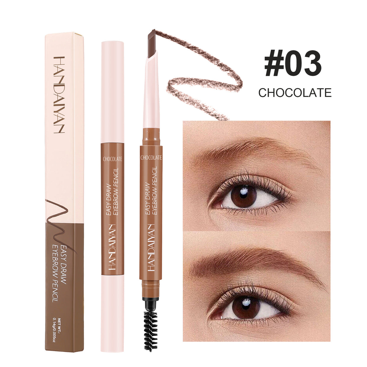 Dual-Ended Eyebrow Liner · Waterproof & Long-Lasting Built-in Spoolie Brush