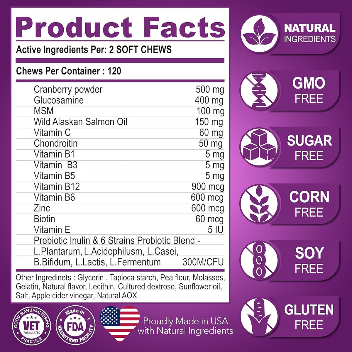 Dog Multivitamin Chews with Glucosamine for Joint, Immunity & Skin Health